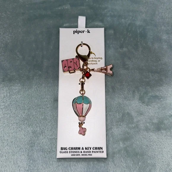 Piper K Hot Air Balloon Paris-themed Bag Charm - Picture 7 of 9